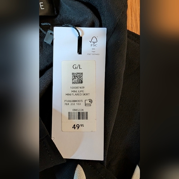 Black and Blue Mini Skater Skirt with Pleats - Picture 4 of 5